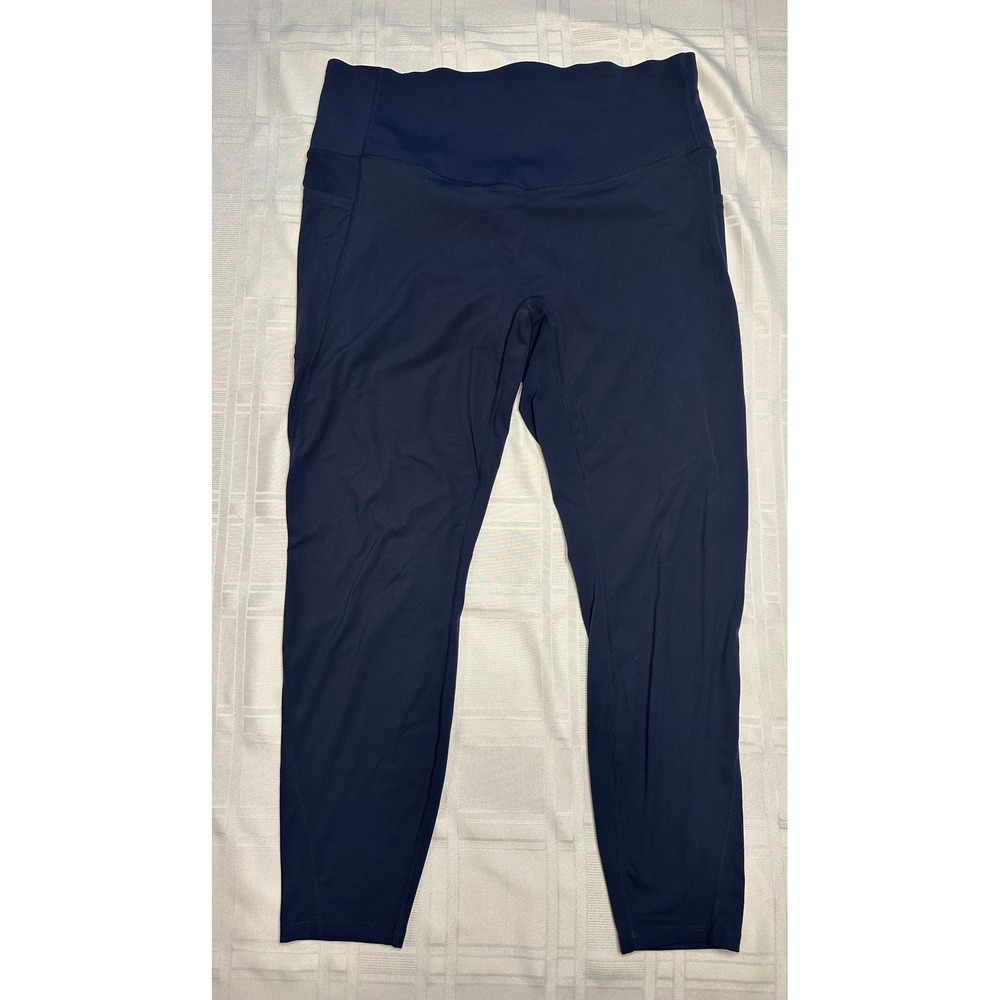 Halara Leggings Women XL Navy Blue 7/8 High Waisted Side Pockets Activewear